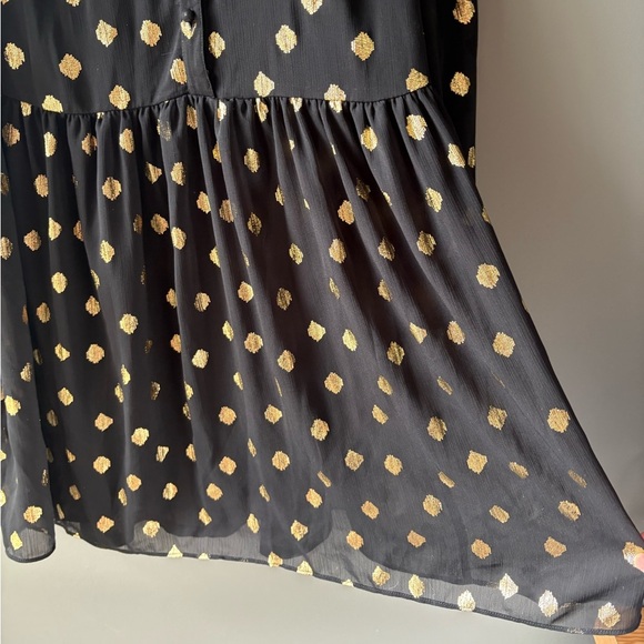 NWT, H&M size M,Elegant Black and Gold spotted Women's Dress. MIDI - Picture 7 of 7
